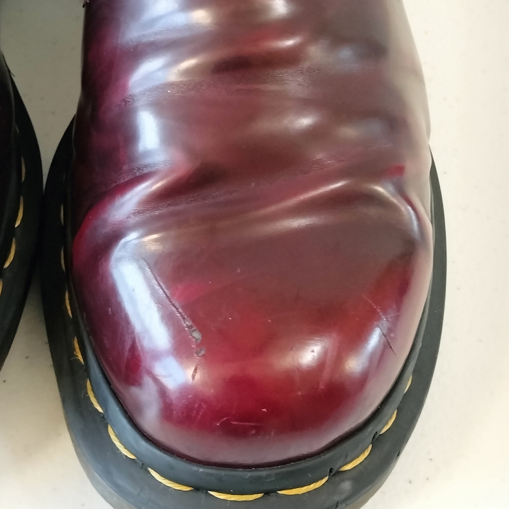 Dr. Martens Women's Cherry Red VEGAN Leather Chelsea Boots - Picture 11 of 11